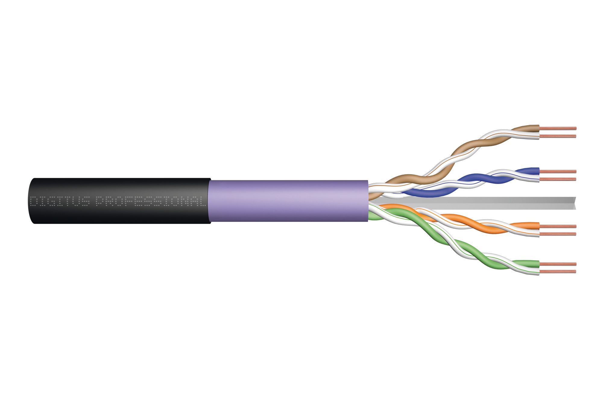 CAT 6 U-UTP installation cable, 250 MHz Eca (LSZH-1), AWG 23/1, 305 m paper box, sx, purple