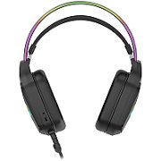 CANYON Darkless GH-9A, RGB gaming headset with Microphone, Microphone frequency response: 20HZ~20KHZ, ABS+ PU leather, USB*1*3.5MM jack plug, 2.0M PVC cable, weight:280g, black