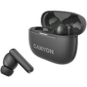 CANYON OnGo TWS-10 ANC+ENC, Bluetooth Headset, microphone, BT v5.3 BT8922F, Frequence Response:20Hz-20kHz, battery Earbud 40mAh*2+Charging case 500mAH, type-C cable length 24cm,size 63.97*47.47*26.5mm 42.5g, Black