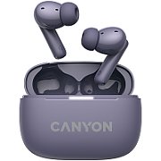 CANYON OnGo TWS-10 ANC+ENC, Bluetooth Headset, microphone, BT v5.3 BT8922F, Frequence Response:20Hz-20kHz, battery Earbud 40mAh*2+Charging case 500mAH, type-C cable length 24cm,size 63.97*47.47*26.5mm 42.5g, Purple