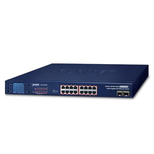 Planet PLANET GSW-1820VHP switch-uri Fara management Gigabit Ethernet (10/100/1000) Power over Ethernet (PoE) Suport 1U Albastru