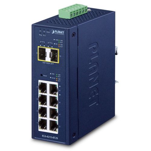 Planet PLANET IP30 Industrial L2/L4 8-Port Gestionate L2/L4 Gigabit Ethernet (10/100/1000) Albastru