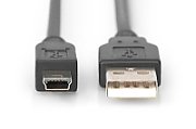 USB 2.0 connection cable, type  A - mini B (5pin) M/M, 1.0m, USB 2.0 conform, bl