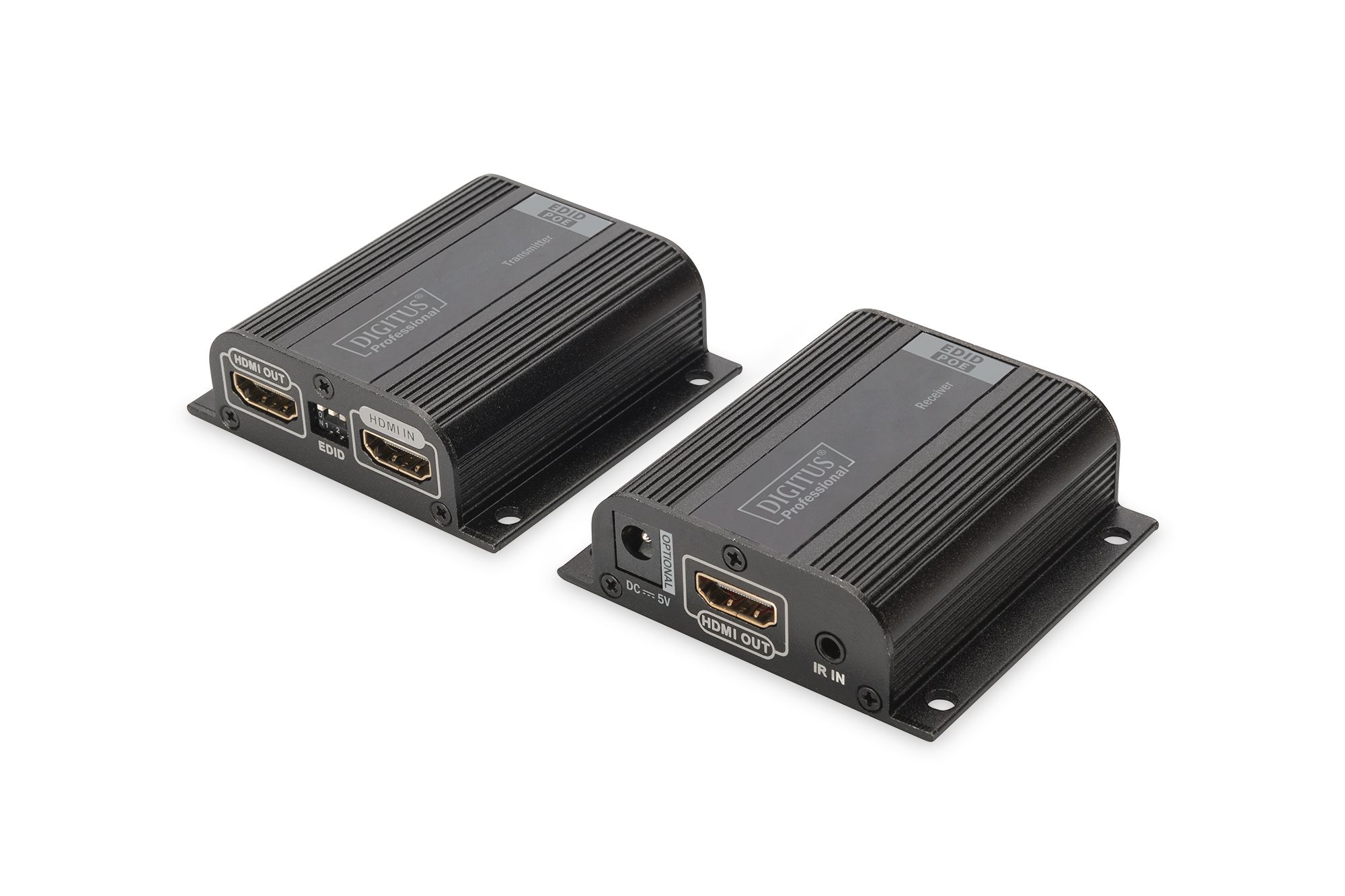 HDMI Extender Set, 50 m over network cable (CAT 6/6a/7), EDID, 1x HDMI loop out, FHD, 1080p