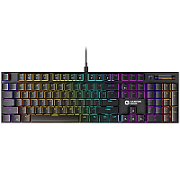 CANYON Cometstrike TKL GK-55, 104keys Mechanical keyboard, 50million times life, with VS11K28A solution, GTMX red switch, RGB backlight, 18 modes, 1.8m PVC cable, metal material + ABS, US layout, size: 436*126*26.6mm, weight:820g, black