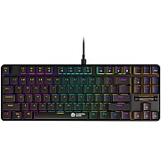 CANYON Cometstrike TKL GK-50, 87keys Mechanical keyboard, 50million times life, with VS11K30A solution, GTMX red switch, Rainbow backlight, 20 modes, 1.8m PVC cable, metal material + ABS, US layout, size: 354*126*26.6mm, weight:624g, black