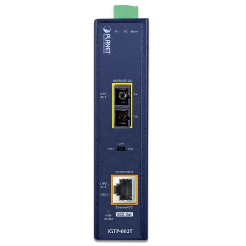PLANET IP30 Industrial 10/100/1000BA convertoare media pentru rețea 1000 Mbit/s Albastru