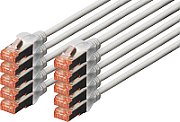 CAT 6 S-FTP patch cord, Cu, LSZH AWG 27/7, length 0.25 m, 10 pieces, color grey