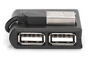 USB 2.0 High-Speed Hub 4-Port 4x USB A/F, 1x USB B mini/M, incl. USB cable