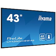 IIYAMA LH4360UHS-B1AG 43inch 3840x2160 UHD VA panel Haze 25perc 500cd/m Landscape and Portrait Wallmount Included