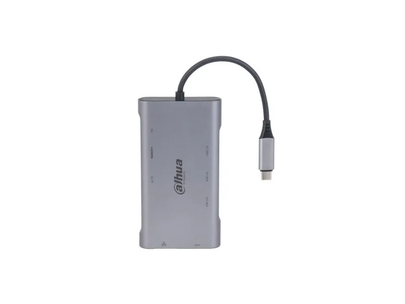 dAHUA 9 IN 1 USB 3.1 Type-C to USB 3.0 + HDMI + RJ45 + VGA + SD/TF +PD Docking Station, intrare: USB 3.1 Type-C, Iesire: 3 * USB 3.0, 1 * HDMI, 1 * VGA, 1 * RJ45, 1 * SD, 1 * TF, 1 * PD, 1 × VGA supporta 1920 × 1080@ 30 Hz, 1 × RJ-45, suporta 10/100/1000 Mbps.