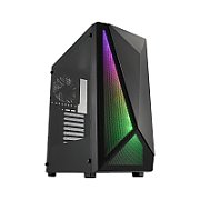 CARCASA FORTRON Middle Tower, ATX,  CMT195A , fara sursa, USB 3.0 x 2, USB 2.0 x 1, RGB light bar, 120mm x 4 fan, HD-audio, negru,  POC0000213  (timbru verde 0.32 lei)