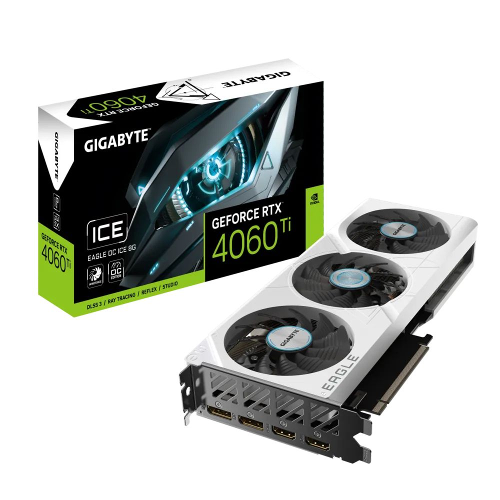 Placa video GIGABYTE GeForce RTX 4060 Ti EAGLE OC ICE 8 GB GDDR6 128 bit