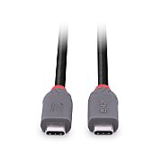 Cablu Lindy 0.8m USB 4 Type C 40Gbps Anthra line, rezolutie maxima suportata 3840x2160@60Hz, 7680x4320@60Hz , latime de banda suportata 40Gbps, gri