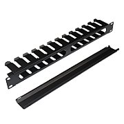 Organizator de cabluri cu degete și capac, orizontal, 1U, Xcab