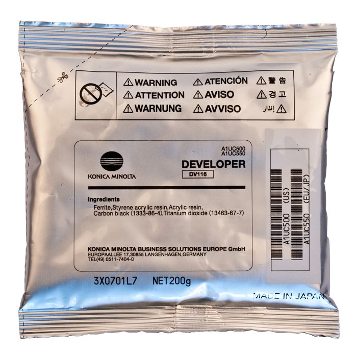 Developer Unit Konica Minolta A1UC550 ,Negru ,55 000 pagini ,Original (DV-116) 