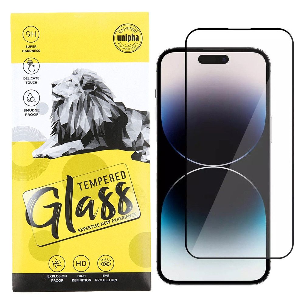 FOLIE STICLA  Spacer pentru Iphone 15 Plus, grosime 0.3mm, acoperire totala ecran, strat special anti-ulei si anti-amprenta, Tempered Glass, sticla 9D, duritate 9H  SPPG-AP-IP15PL-TG 
