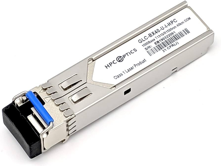 SFP bidireccional compatible con Cisco GLC-BX-10D 1000BASE-BX 1550nm-TX/1310nm-RX 10km DOM