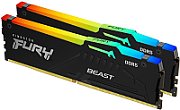 Memorie Kingston FURY Beast 64 GB DDR5 6000 MHz CL30, kit 2 x 32 GB, XMP 3.0, EXPO, Negru, RGB