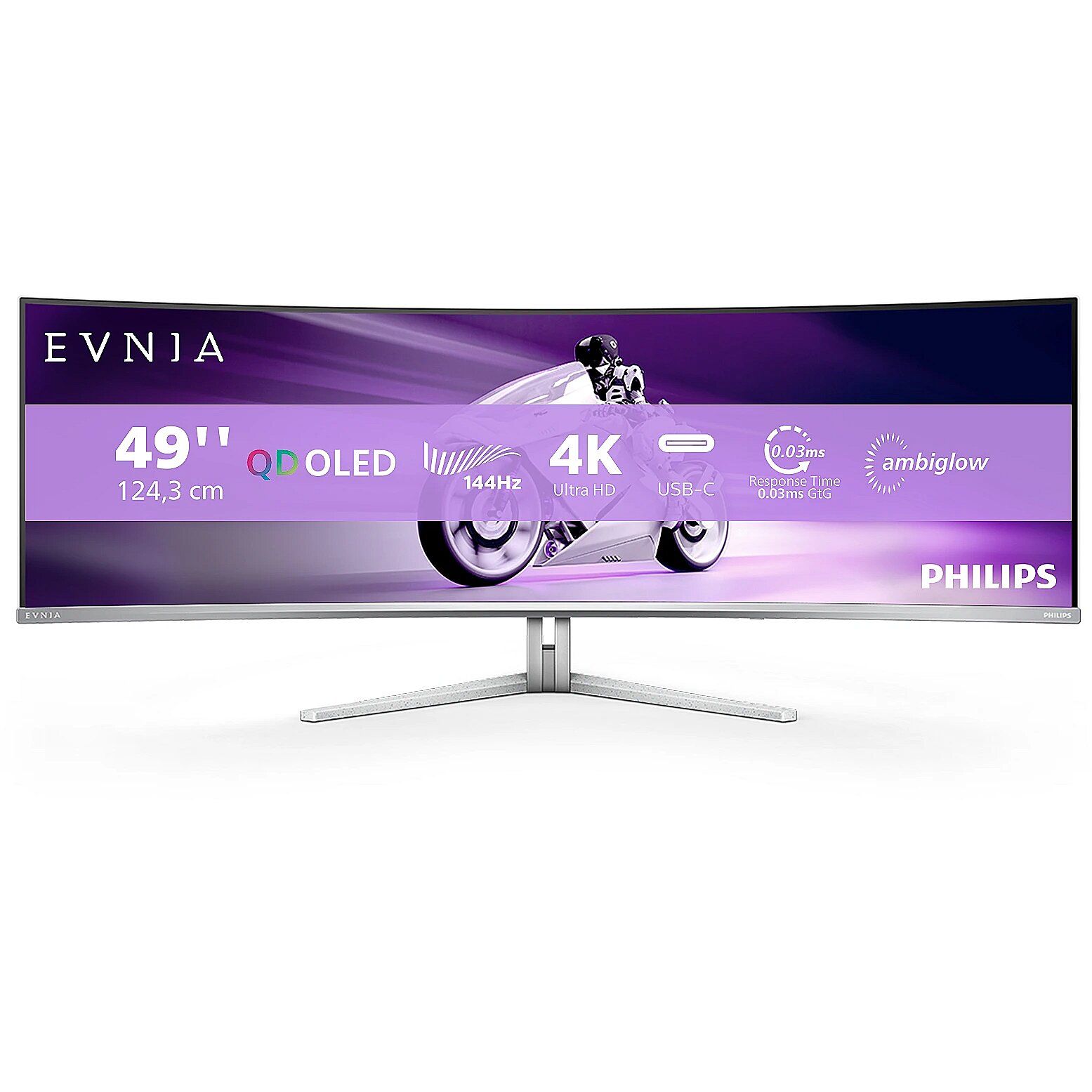 Monitor 48.9 inch LED Philips Evnia 49M2C8900L 5120 x 1440 pixeli, 144 Hz, 0.03 ms, Alb