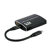 CABLU video GEMBIRD, adaptor USB 3.1 Type-C (T) la 2 x HDMI (M), 15cm, rezolutie maxima 4K UHD (3840 x 2160) la 30 Hz, iesire audio 3.5mm, negru,  A-CM-HDMIF2-01  (timbru verde 0.08 lei)