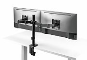 Suport 2 monitoare SeriouxMM66-C024, compatibilitate  dimensiune ecran 17 -32 ,  greutate maximă suportata: (per ecran): 9kg, VESA: 75x75, 100x100, inclinare: +45°~-45°, pivotare: +90°~-90°, rotația ecranului: + 180°~-180°, instalare: clemă, grommet, grosime recomandată pentru birou: clemă: 10~85mm