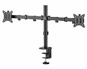 Suport 2 monitoare SeriouxMM66-C024, compatibilitate  dimensiune ecran 17 -32 ,  greutate maximă suportata: (per ecran): 9kg, VESA: 75x75, 100x100, inclinare: +45°~-45°, pivotare: +90°~-90°, rotația ecranului: + 180°~-180°, instalare: clemă, grommet, grosime recomandată pentru birou: clemă: 10~85mm