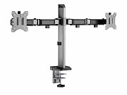 Suport 2 monitoare Serioux MM55-C024, compatibilitate  dimensiune ecran 17 -32 ,  greutate maximă suportata: (per ecran): 9kg, VESA: 75x75, 100x100, inclinare: +70°~-70°, pivotare: +90°~-90°, rotația ecranului: + 180°~-180°, instalare: clemă, grommet, grosime recomandată pentru birou: clemă: 10~85mm