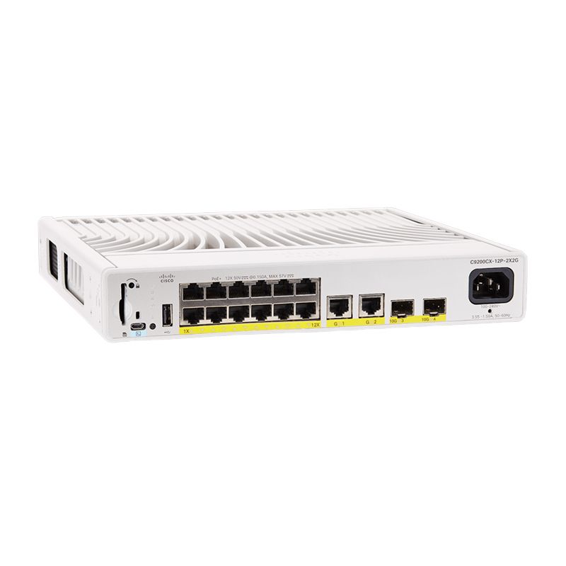 Switch Cisco C9200CX-12P-2XGH-E, 12 porturi 10 / 100 / 1000 MBs