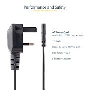 1M UK PLUG TO C7 POWER CORD/.