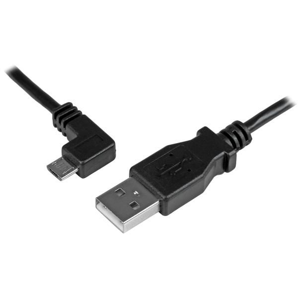 0.5M ANGLED MICRO USB CABLE/CHARGE + SYNC CABLE - 24 AWG