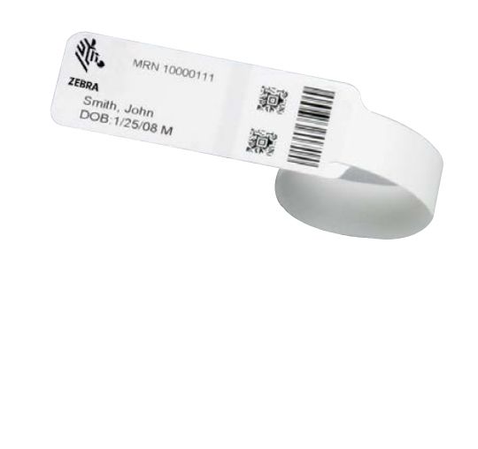 Wristband, Synthetic, 1x7.9375in (25.4x201.6mm) DT, Lam 65843RM / 66213RM, Coated, 1in (25.4mm) core, 263/roll, 6/box, Plain