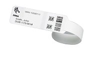 Wristband, Synthetic, 1x7.9375in (25.4x201.6mm) DT, Lam 65843RM / 66213RM, Coated, 1in (25.4mm) core, 263/roll, 6/box, Plain