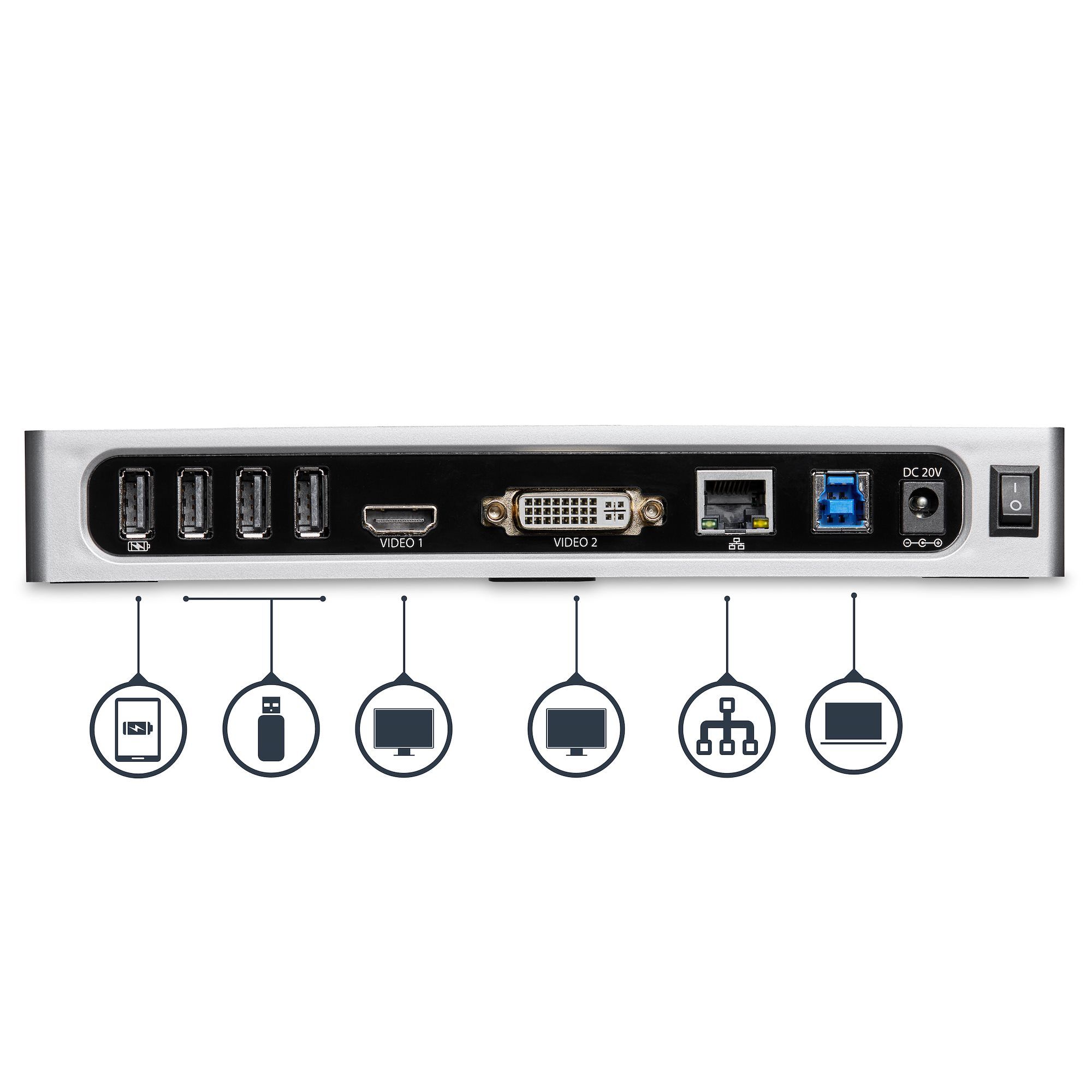 USB 3.0 DUAL MONITOR DOCK/HDMI AND DVI / VGA - USB 3.0