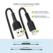 USB TO LIGHTNING CABLE - 50CM/(20IN) COILED CABLE BLACK