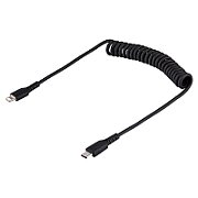 USB C TO LIGHTNING CABLE - 1M/(3.3FT) COILED CABLE BLACK