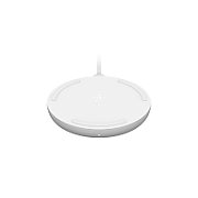 10W WIRELESS CHARGING PAD/MICROUSBCABLE W/POWER SUPP WHITE