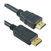 1M DP HDMI CABLE M-M BLACK/M/M GOLD FULL HD