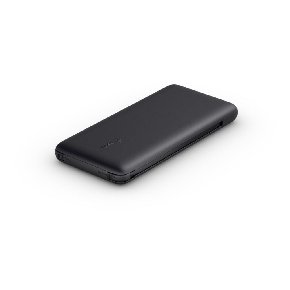BELKIN POWER BANK 10K INC USB-C/AND LIGHTNING CABLES BLACK