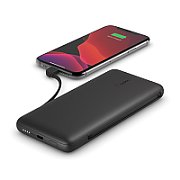 BELKIN POWER BANK 10K INC USB-C/AND LIGHTNING CABLES BLACK
