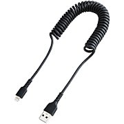 USB TO LIGHTNING CABLE - 1M/(3.3FT) COILED CABLE BLACK