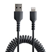 USB TO LIGHTNING CABLE - 1M/(3.3FT) COILED CABLE BLACK