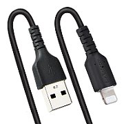 USB TO LIGHTNING CABLE - 1M/(3.3FT) COILED CABLE BLACK