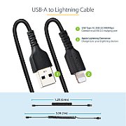 USB TO LIGHTNING CABLE - 1M/(3.3FT) COILED CABLE BLACK