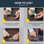 M.2 SATA ENCLOSURE - W/ USB C/.