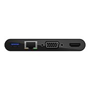 USB-C TO GIGABIT-ETHERNET/HDMI/VGA/USB-A ADAPTER 100W PD BLACK