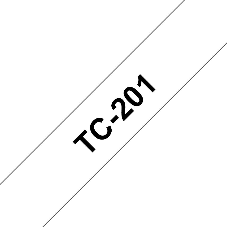 TC-201 LAMINATED TAPE 12MM/F/ PT BLACK ON WHITE