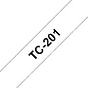 TC-201 LAMINATED TAPE 12MM/F/ PT BLACK ON WHITE