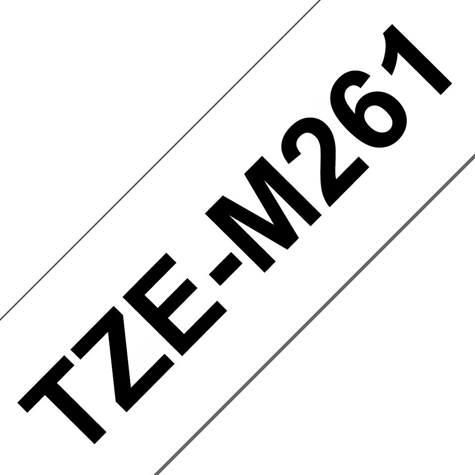 TZE-M261 LAMINATED TAPE/36MM 8M WHITE MATT/BLACK