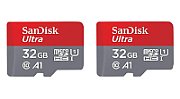 32GB SANDISK ULTRA MICROSDHC+/SD 120MB/S A1 CL 10 UHS-I 2PACK